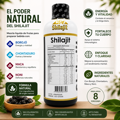 Shilajit Líquido 1000 ml – Mezcla de Frutas con Borojó, Chontaduro, Maca y Noni