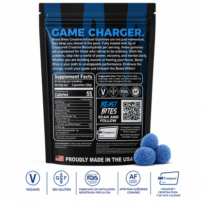 Beast Bites – Gummies con Creatina (Blue Raspberry)