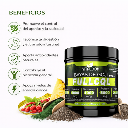 Bayas de Goji FullCQL – Fórmula con Superfoods para Bienestar y Control de Apetito