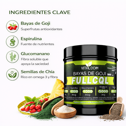 Bayas de Goji FullCQL – Fórmula con Superfoods para Bienestar y Control de Apetito